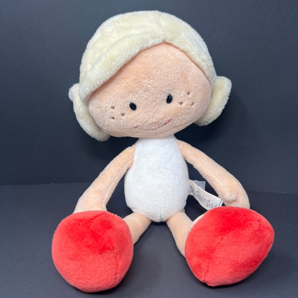 Nici Wonderland Minilina Plush Doll‎ 12 inch Blonde White Red 2013 Rag Doll